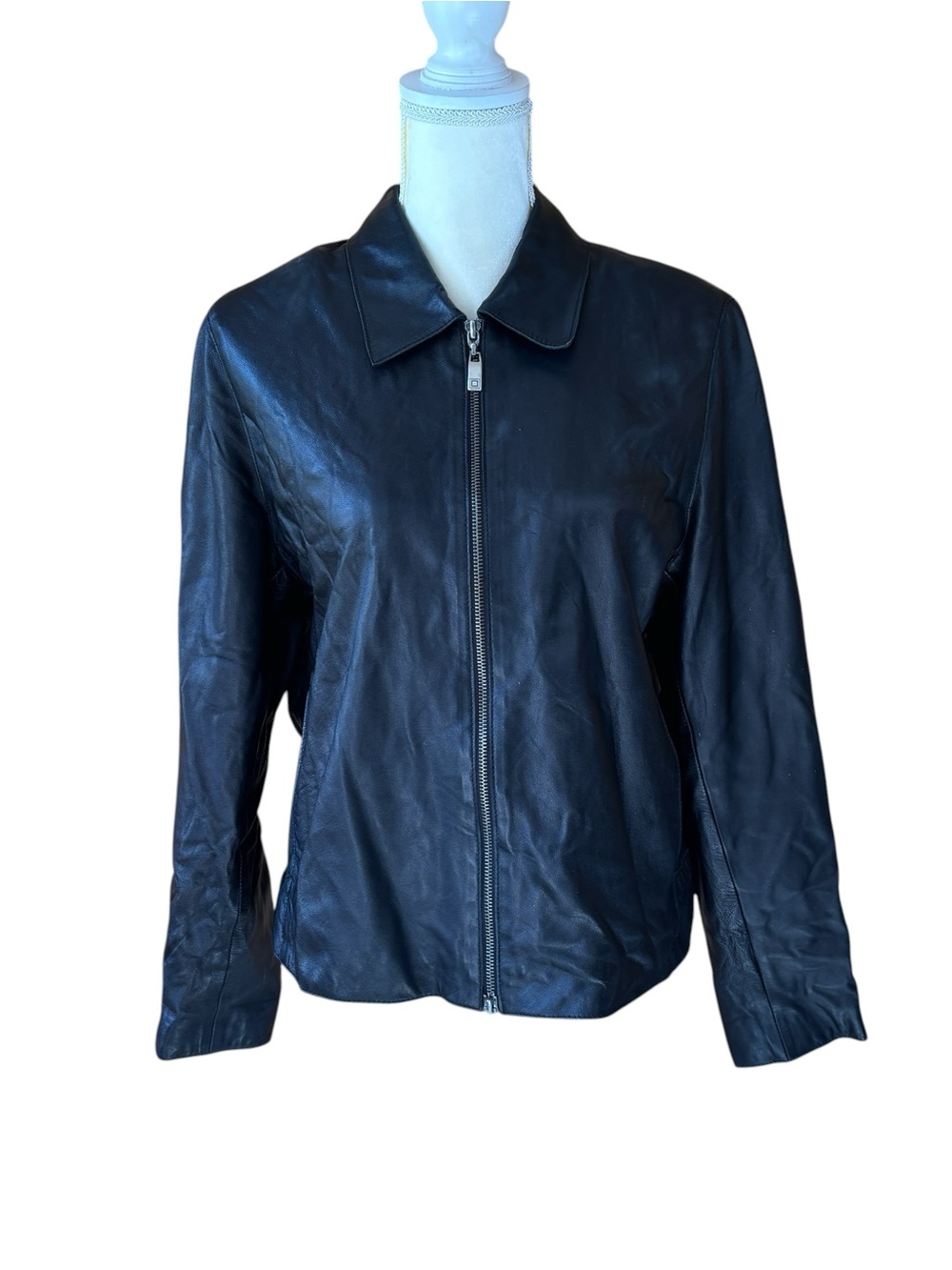 Isaac Mizrahi for Target leather jacket, size XL, outdoors, preppy, fall, dressy